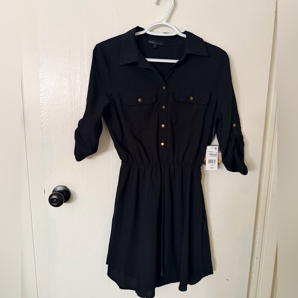 Macy's Elegant Black Long Sleeve Dress